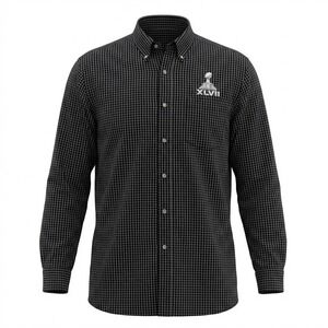 NFL Super Bowl XLVII ANTIGUA Esteem Dress Shirt Men's XL‎ Navy Check Button Down